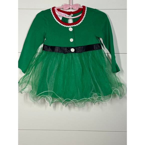 Bonnie Baby Green Tulle Christmas dress size 12 months - Picture 1 of 7